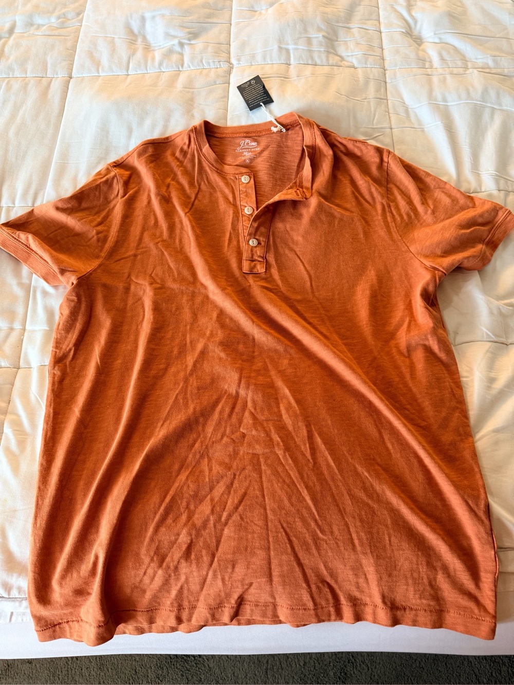 J. Crew Men's Short-Sleeve Henley in Rust